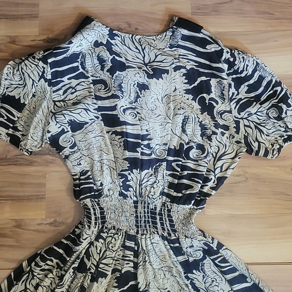 Vintage 80s Seahorse Print Day Dress Warren Z M - Picture 9 of 13